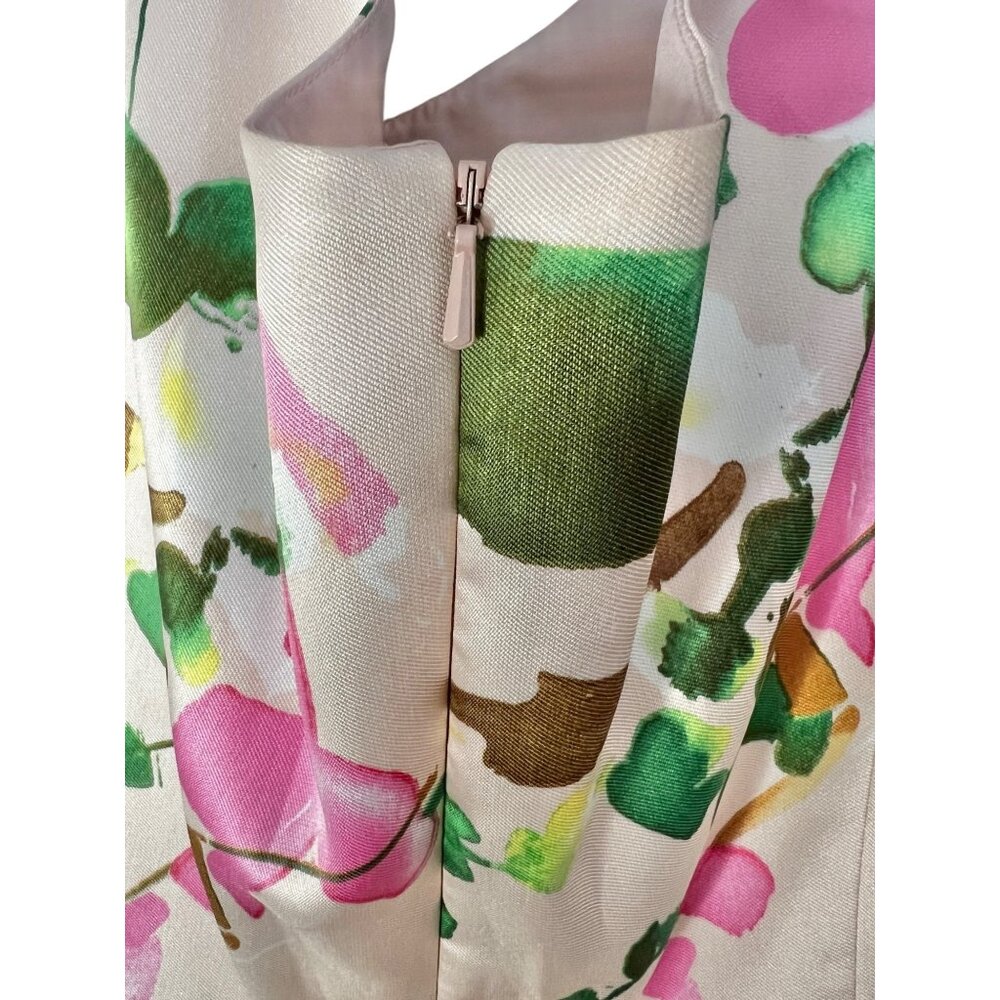 Alfred Sung Blush Bouquet Floral Hi-Low Dress Floral size M Sateen Twill Event - Picture 11 of 16